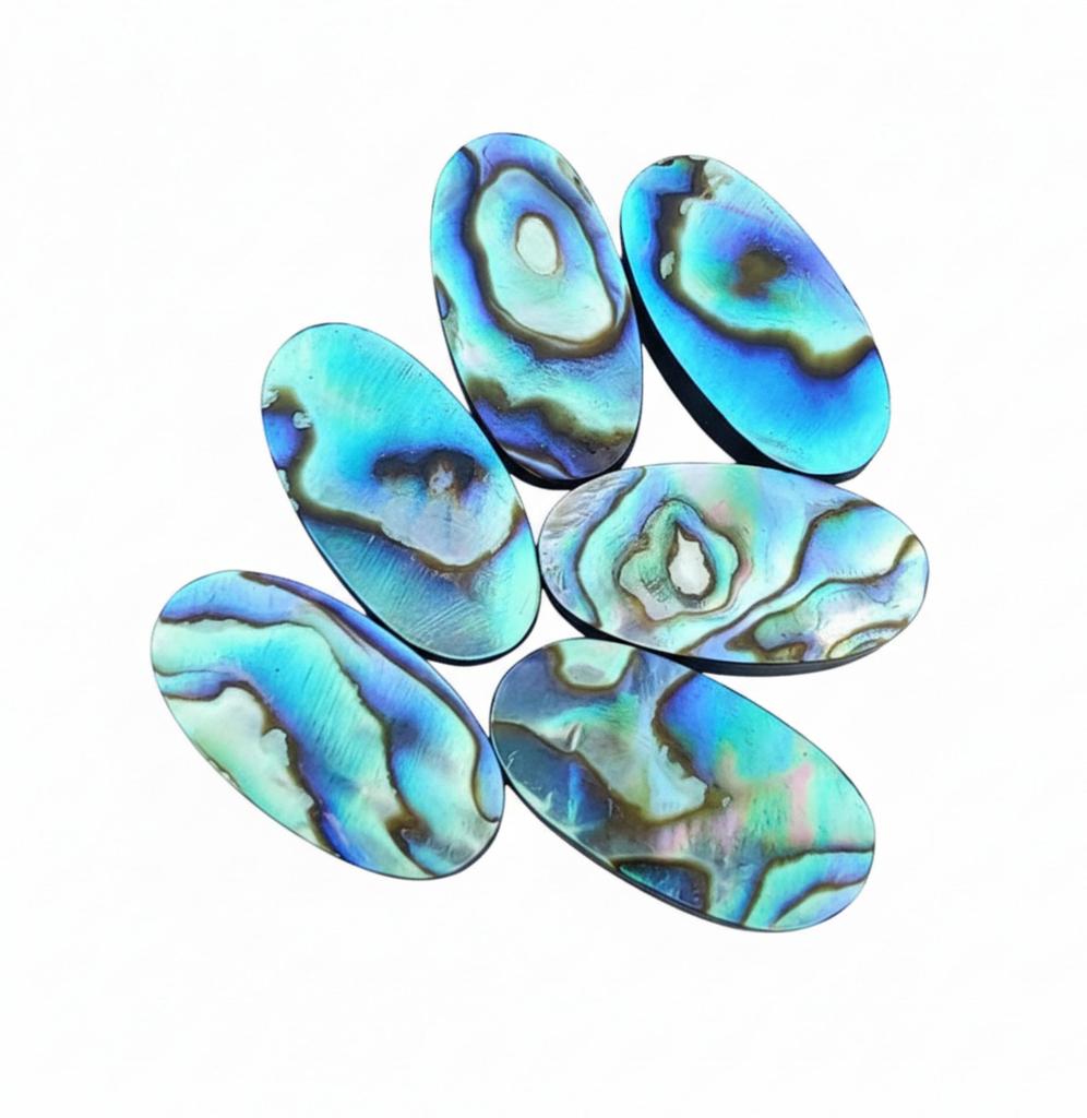 Natural Abalone Shell Cabochons - Oval Shaped Polished Gemstones - Jewelry Making Cabs
