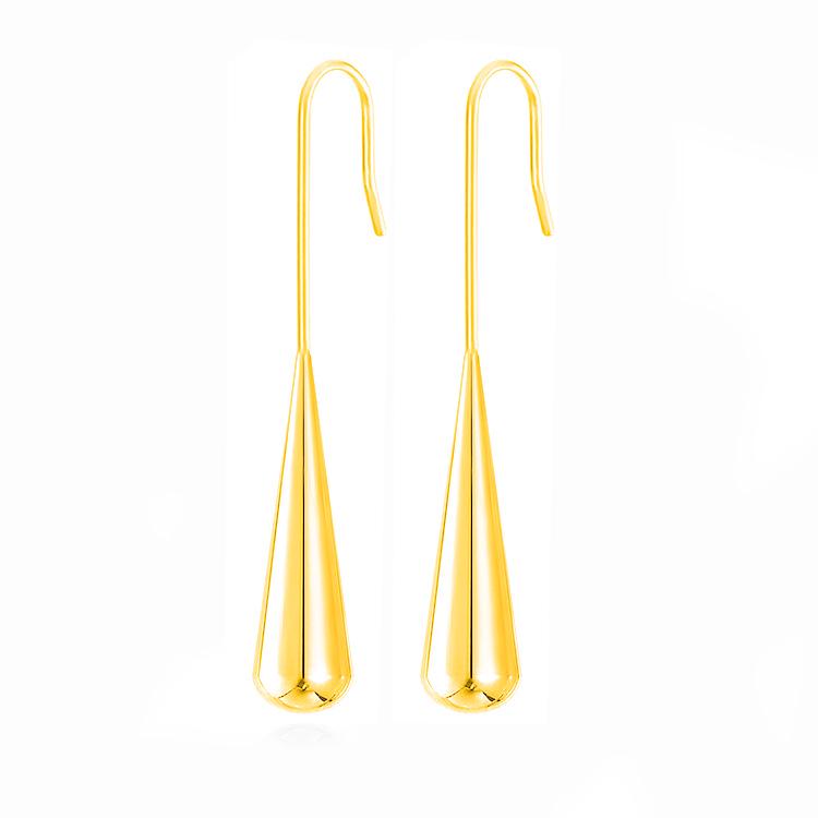 Boucles d'oreilles rétro européennes et américaines en acier inoxydable en forme de goutte d'eau avec longues manchettes d'oreille