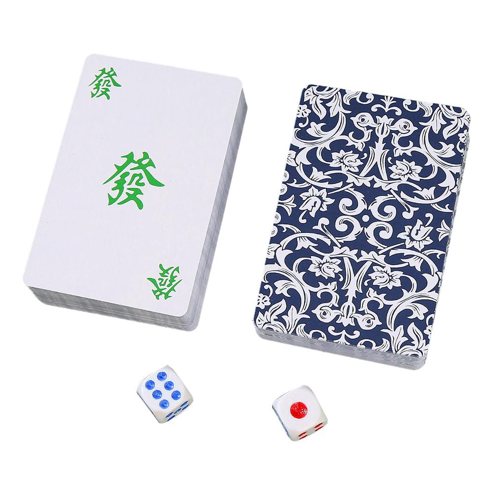 

144 Cards Mahjong Set With 2 Dice Traditional Chinese Game Portable Travel Playing Cards For Family Party Household Gathering