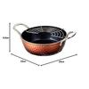 Taniguchi Metal Hammered Forged Tempura Pot with Half-Moon Rack, 22cm, Induction and Gas Compatible, PFOS and PFOA Free