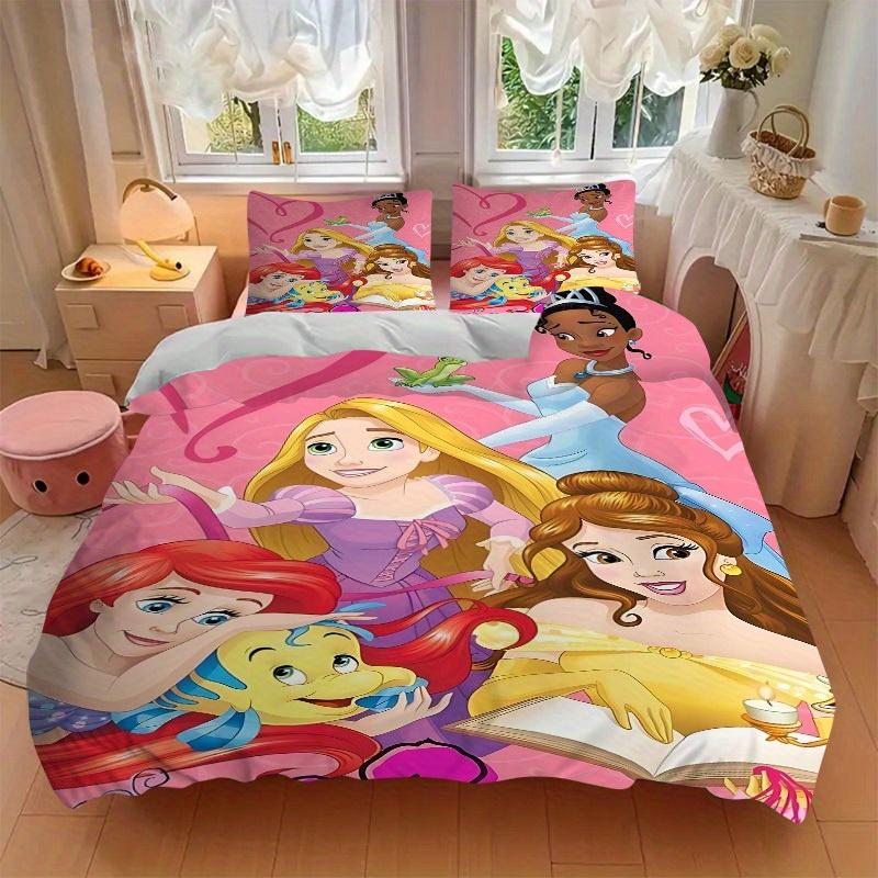 3pcs set Disney Princess1pc of quilt cover+2pcs of pillowcase, no core, print bedding, All Seasons Bedroom Setting016