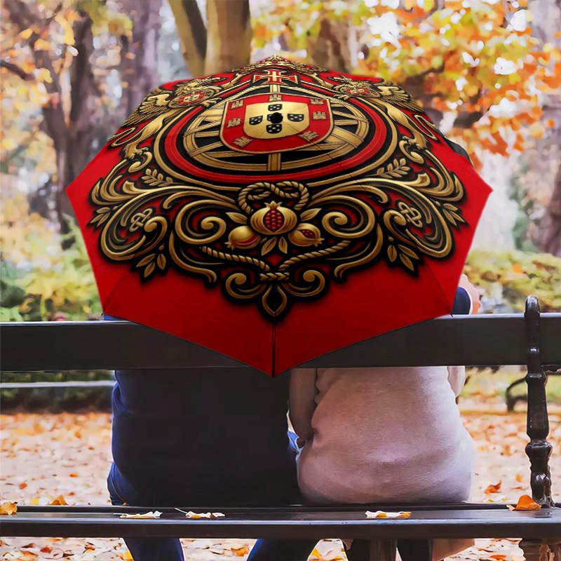 Portuguese Heritage Emblem Folding umbrella 8 paraphenoid bones Suitable for all seasons Umbrella Gift outdoor