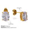 Stylish Butterfly Droplet Earrings Stainless Steel Gold Plated Zircon Daily Earrings