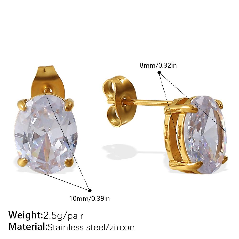 Stylish Butterfly Droplet Earrings Stainless Steel Gold Plated Zircon Daily Earrings