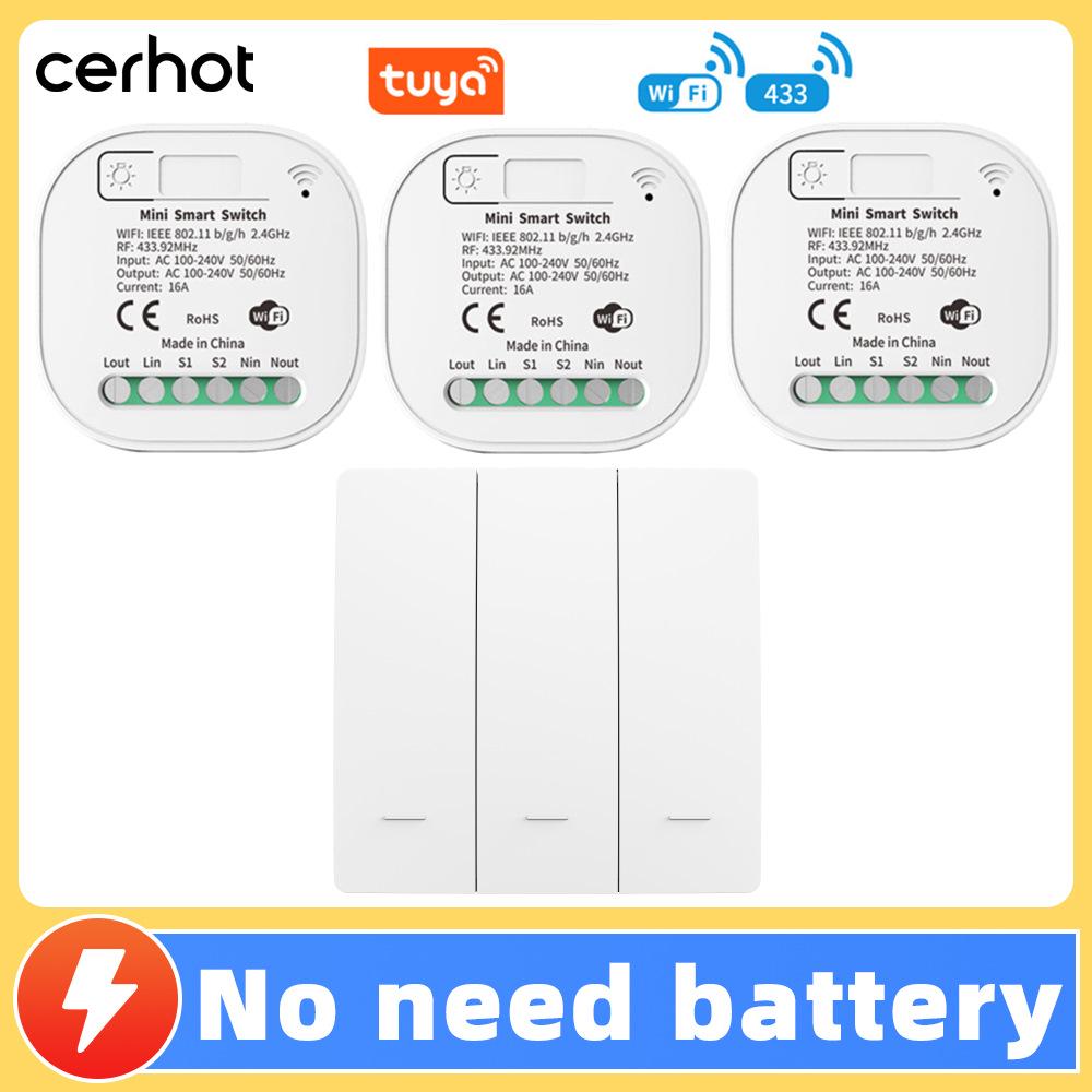 Battery-free, Waterproof, Self-powered Smart Switch; Wireless and Adhesive, Remote Control for Easy Household Use.