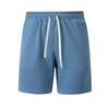 Mens Solid Color Waffle Drawstring Pockets Casual Straight Summer Shorts