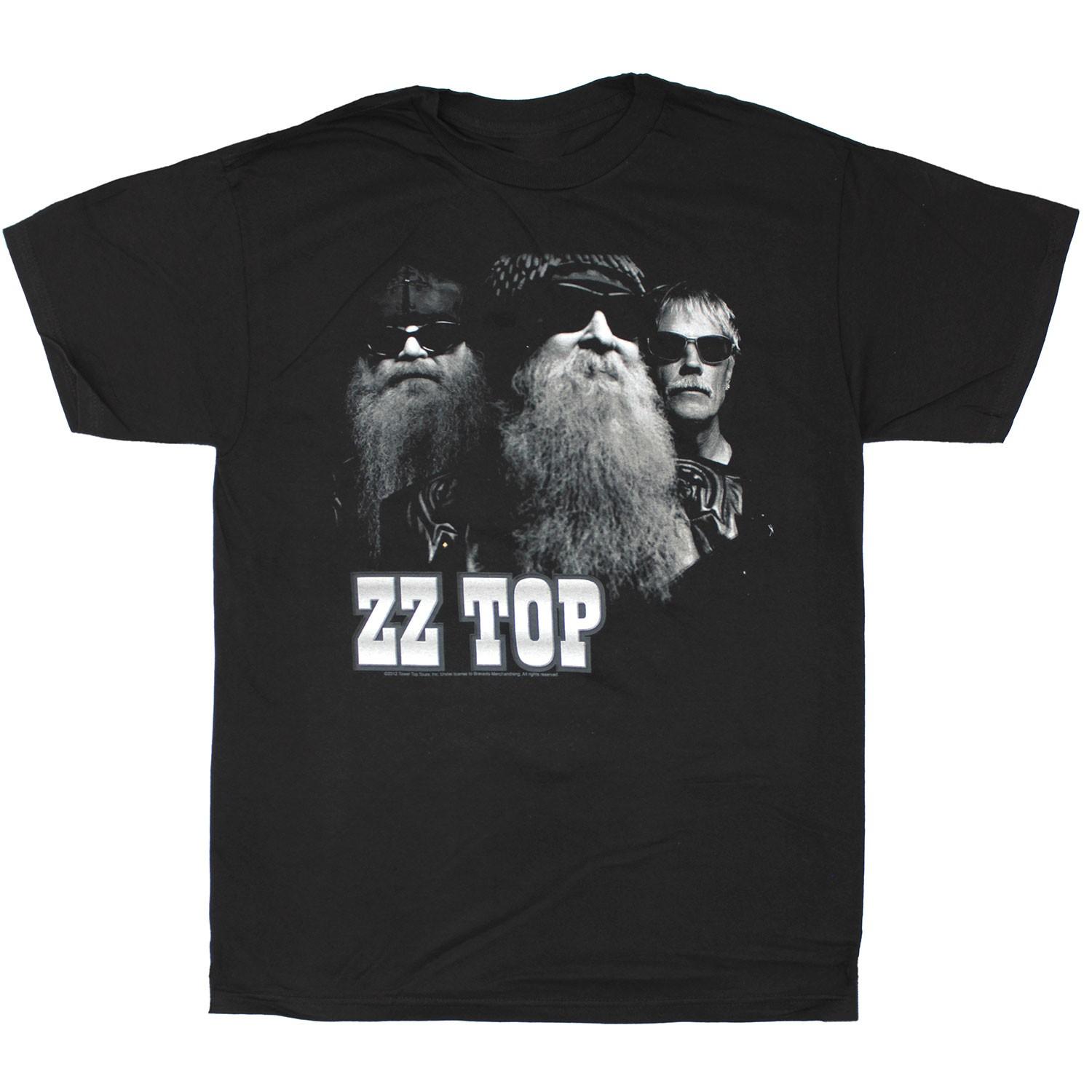 Men s ZZ Top B&W Photo Image 2013 Tour (San Jose - Nashville) T-shirt Medium S