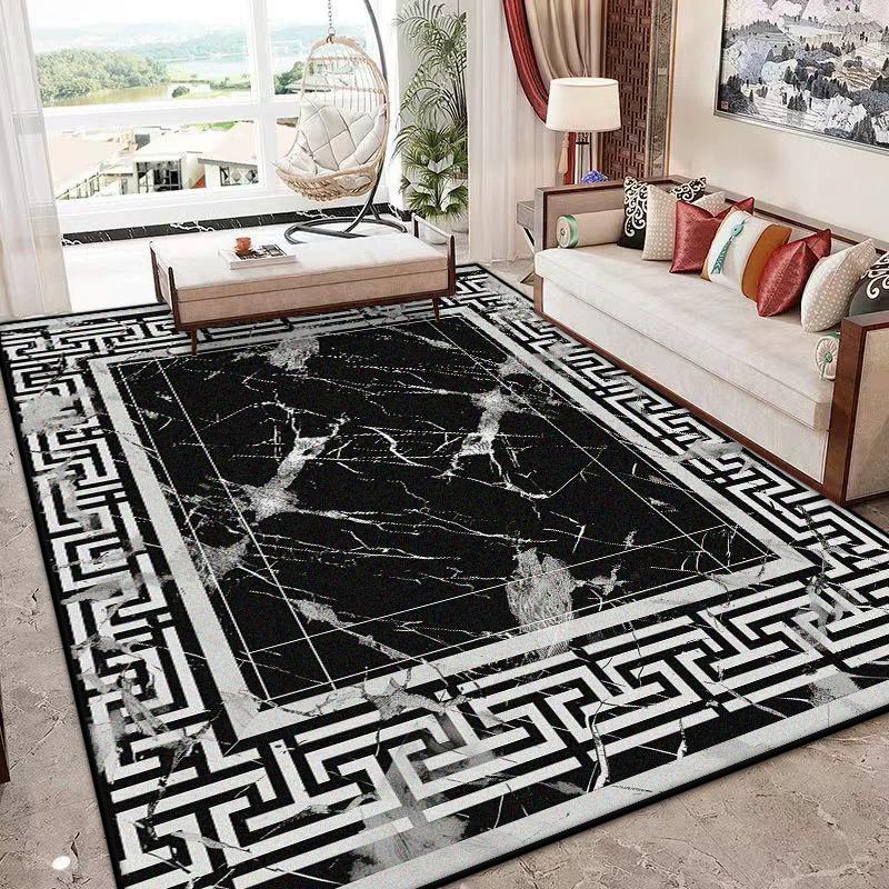 Nordic Marble Style Carpet for Living Room Light Luxury Decoration Sofa Easy Clean Soft Rug Bedroom Bedside Fluffy Non-slip Mat