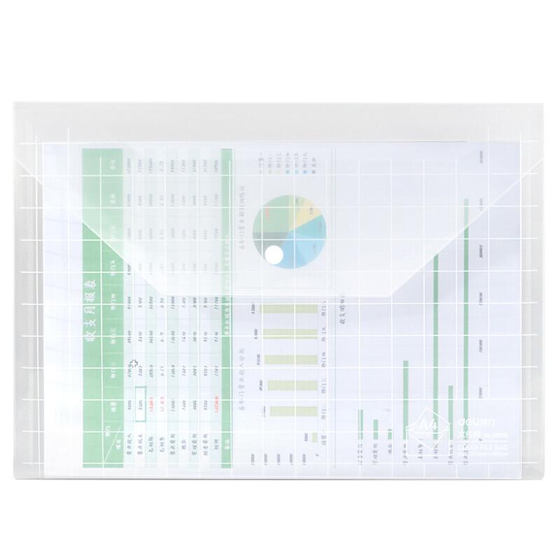 Deli A4 Transparent Snap Button File Bags