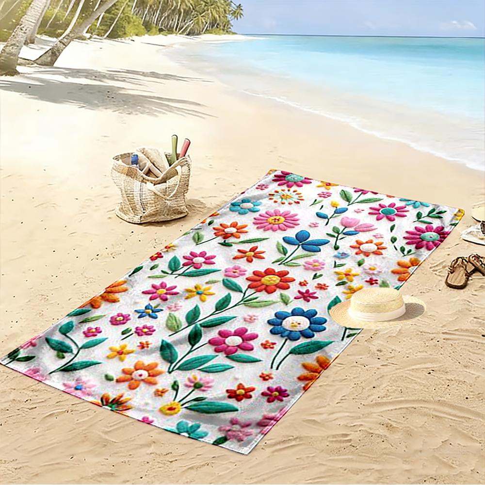 Colorful Floral Pattern Design Beach towel quick-drying for travel outdoor sports jogging beach and swimming