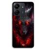 Phone Case - MANIACASE - Xiaomi Redmi 13C 4G - TPU Silicone - Red Fire Black Wolf - Black