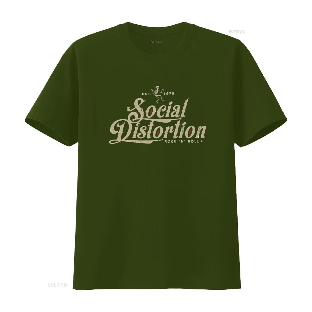 Maglietta da uomo Social Distortion Uomo Moda Classica Girocollo Cotone Nero 4X Large vintage Lavata Alla moda Elastica