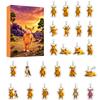 Day Christmas Advent Calendar with 2D Acrylic Keychains Cow-Themed Surprise Box Set