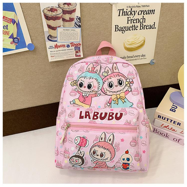 

School bag Rab cloth bag Cute cartoon backpack 2-6 years old School bag tide small рожевий
