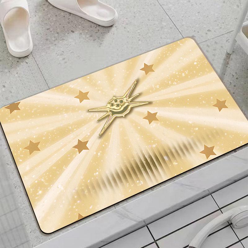 Pink Star Bathroom Floor Mat Household Bathroom Door Personalized Soft Cushion Diatom Mud Creative Illustration Absorbent