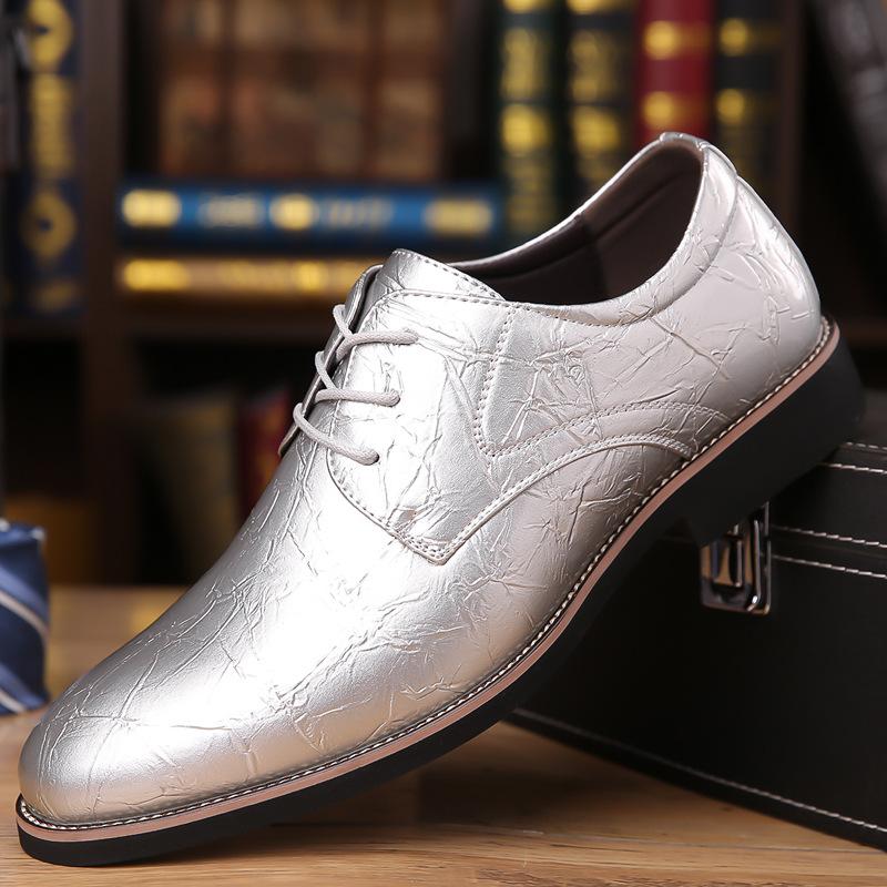 Móda 2025 Nová móda Velká velikost Pánské boty Špičaté Šněrovací Vícebarevné Svatba Obchod Párty Banket Kancelář Společenské boty pro muže