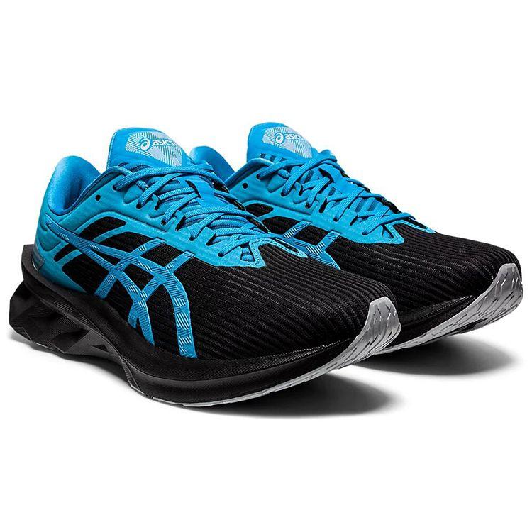 Asics Novablast 1 Comfortable Versatile Fabric Low-Top Casual Running Shoes Men sneaker Blue Black 1201A065-008