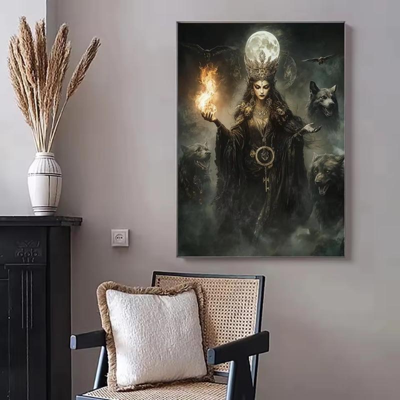 Dark Goddess Gaia/Hecate Greek Mythology Norse Witch Magic Gothic Fantasy Poster Canvas Painting Wall Art Pictures Home Decor
