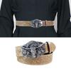 Waist Belt Longhorn Buckle Embossed Chain Costume Belt for Wrap Dress Waist Belt for Suit Skirt Jeans Jewelry
