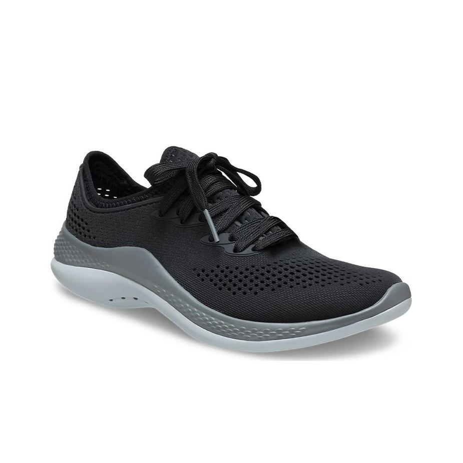 Crocs LiteRide 360 Lightning Schuhe Wandern Schnürsandalen Niedrige Freizeitschuhe Damensandalen Schwarz Grau 206705-0DD