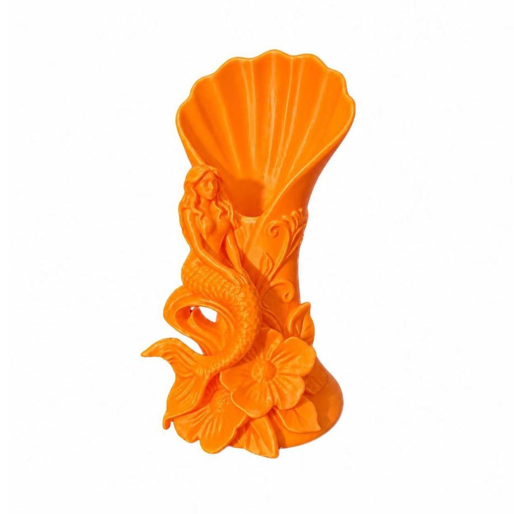 Minimalist Mermaid Shell Vase 3D Printing Mermaid Sculpture Desktop Decorative Vase Gift