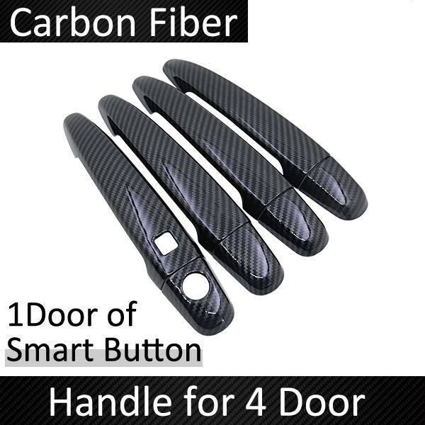 Black Carbon Fiber Door Handle Cover for Toyota Previa Tarago Estima Aeras XR50 2006~ Accessories Stickers Trim Set Chrome