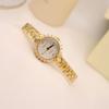 Exquisite Retro Jewelry, High-End Precision 5A Diamond-Encrusted Relief Bracelet, Temperament Quartz Small Gold Watch
