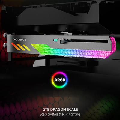 GT8-Grafikkartenhalterung, Multi-Interface-Schutz, großes tragendes Gehäuse, Dekoration, 5 V ARGB, synchroner GPU-Grafikkartenständer