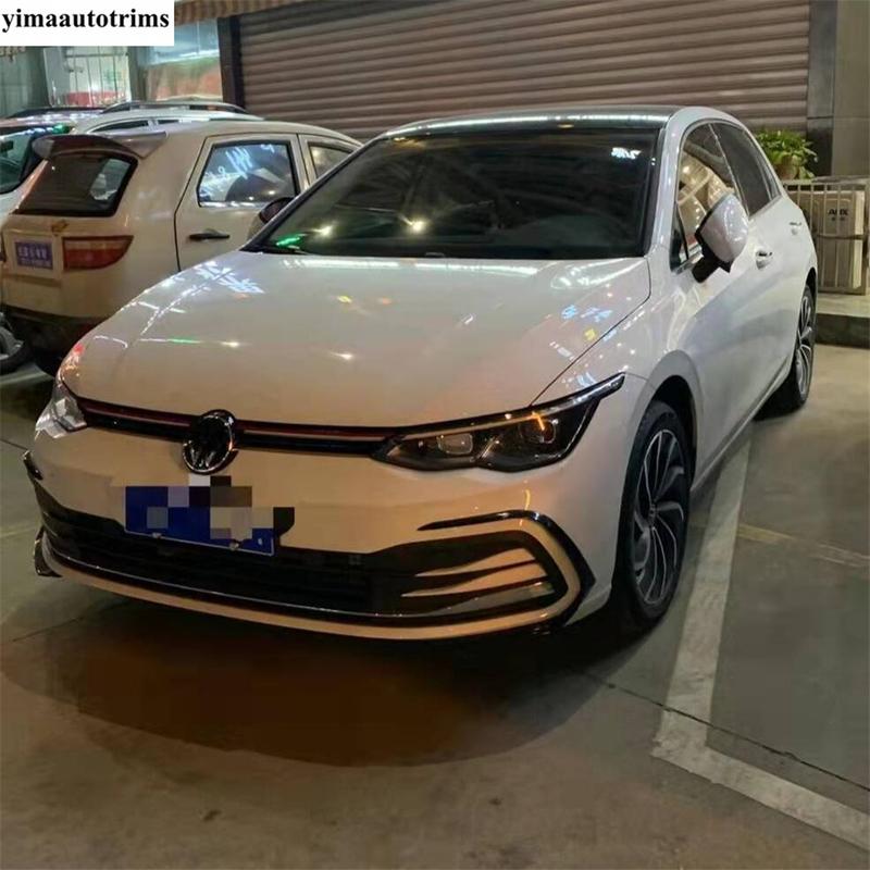 2PCS Plastic Front Fog Light Lamp Eyebrow Eyelid Strip Decor Cover Trim For VW Volkswagen Golf 8 MK8  - 2025 Car Accessories