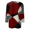 Shirt For Women's Fashion Casual Square Neck 3/4 Sleeve Loose Printed T-Shirt Ladies Top