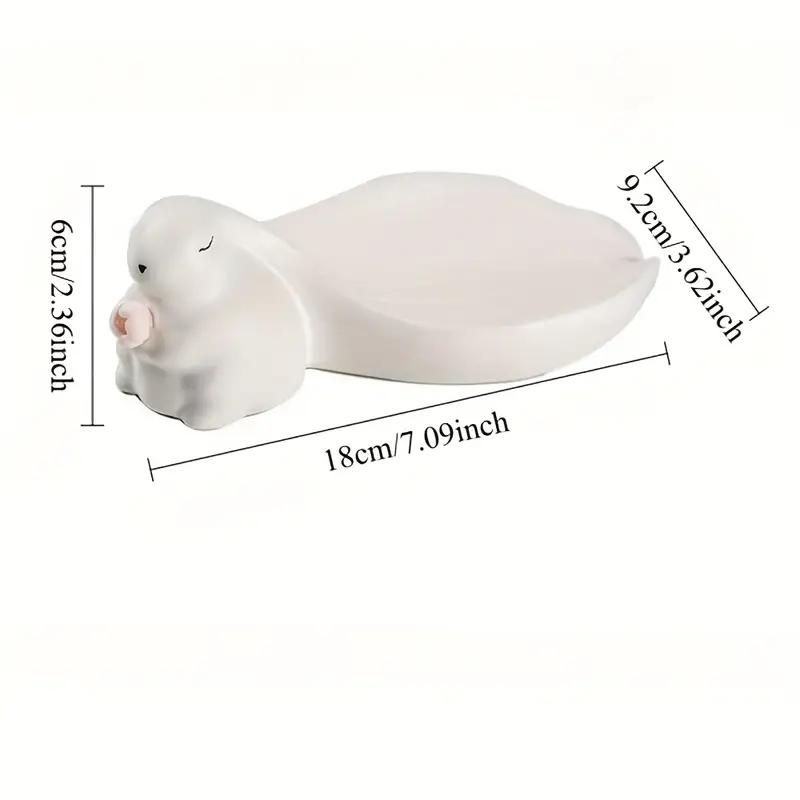 

Ute Big Rabbit Soap Rack Container Smooth Toilet Soap Bowl Box Tray Bathroom Accessories Toilet Tools Home Decoration