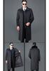 Men's Winter Wool Overcoat with Real Fur Collar and Detachable Liner - Knee-Length Jacket for Middle-Aged and Elderly