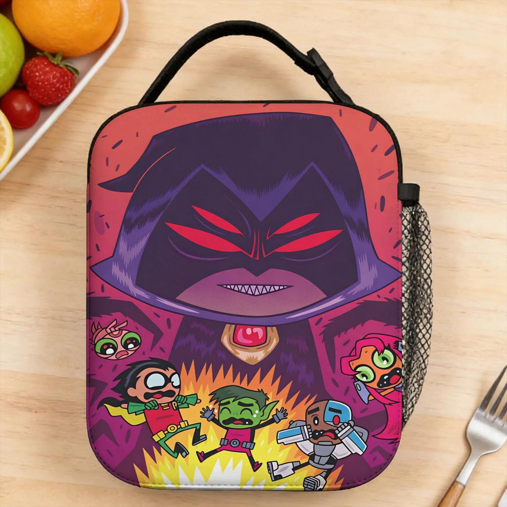 Teen Titans Go Team Lunch Bag Casual Lunch Box For Child Travel Cooler Bag Waterproof Thermal Tote Handbags