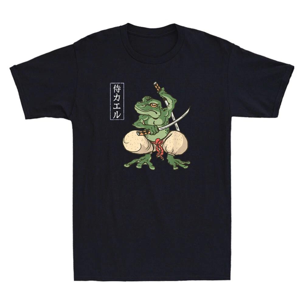 Japanese Frog Funny Frog Warrior Meme Gift Vintage Men s Short Sleeve T-Shirt XXXL