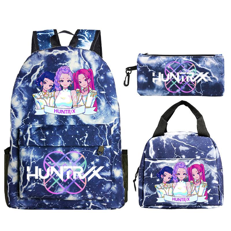 Kpop Peripheral Printing Student Schoolbag Fashionable Large Capacity Casual Backpack Three-Piece Set