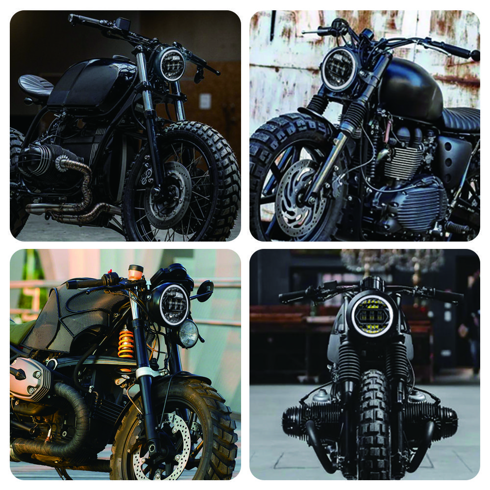 5.75 inch Motorcycle Led Headlight with housing Universal Round Head Light for Harley Sportster Cafe Racer Bobber Honda CB400