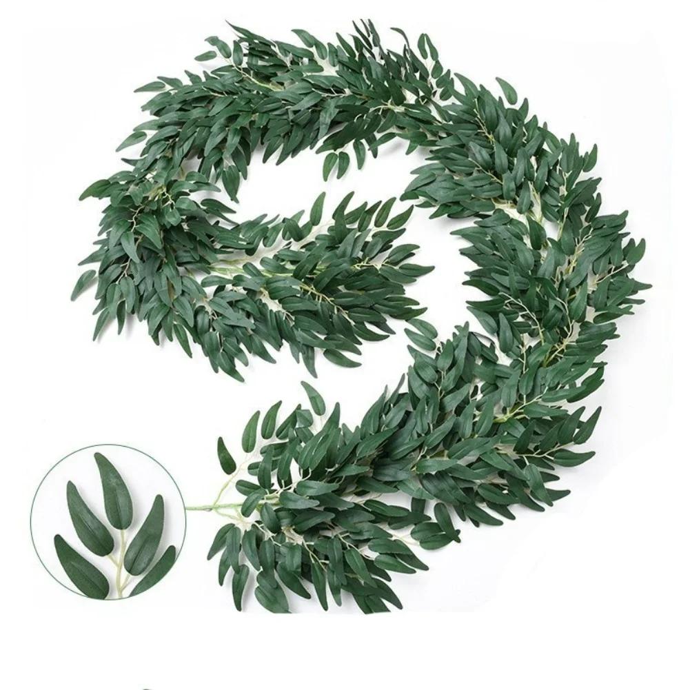 6.5ft Realistic Artificial Willow For Leaf Garland - Perfect For Weddings Perfect For Home & Holiday Decor, Wall Hanging