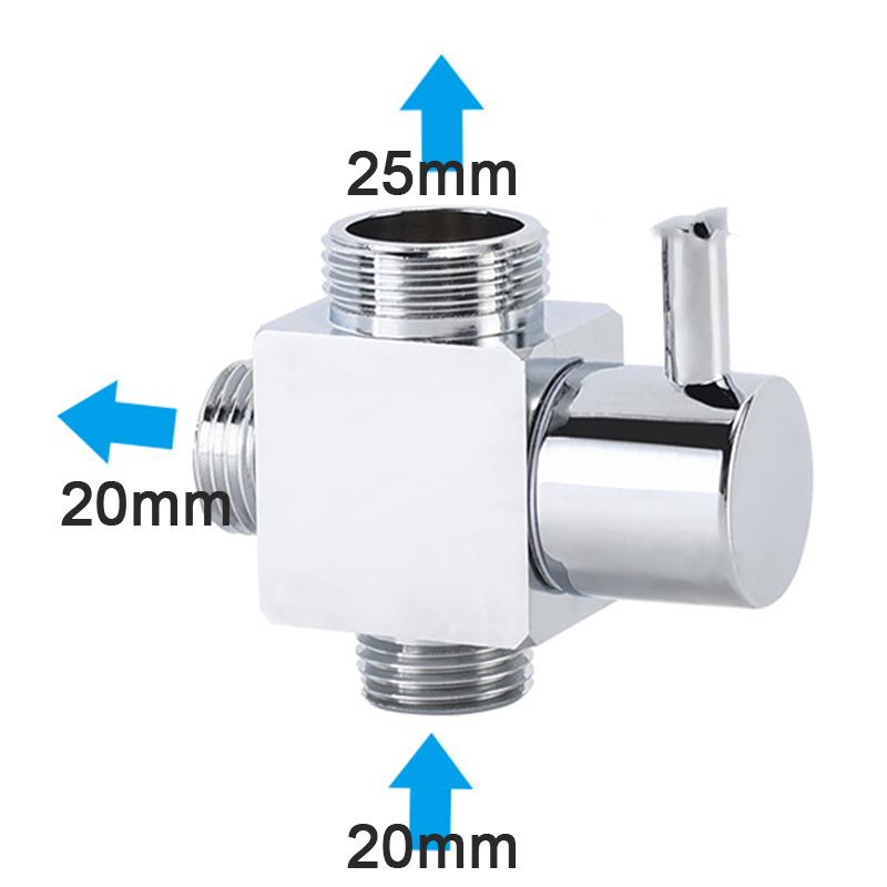 Трехходовой медный душевой кронштейн-адаптер G1/2’’G 3/4’’ Душевой переключатель для ручной душевой лейки и стационарной душевой лейки медный
