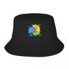 Custom Amazigh Flag Splash Art Design Bucket Hat Unisex Women Berber Proud Tifinagh Beach Sun Summer Camping Fishing Cap