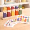 Toys Wooden Doll Shape Matching Stacked Toy Montessori Kid Emotional Expression Cognition Game Fine Skills Development Education