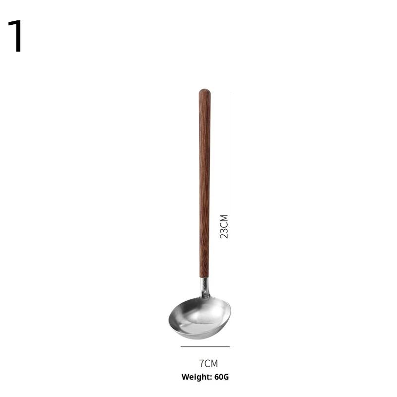 Walnut Handle Kitchen Tool 304 Stainless Steel Spatula Spoon Oil Filter Colander Kit Gadgets Anti-Scalding Cookware For Service
