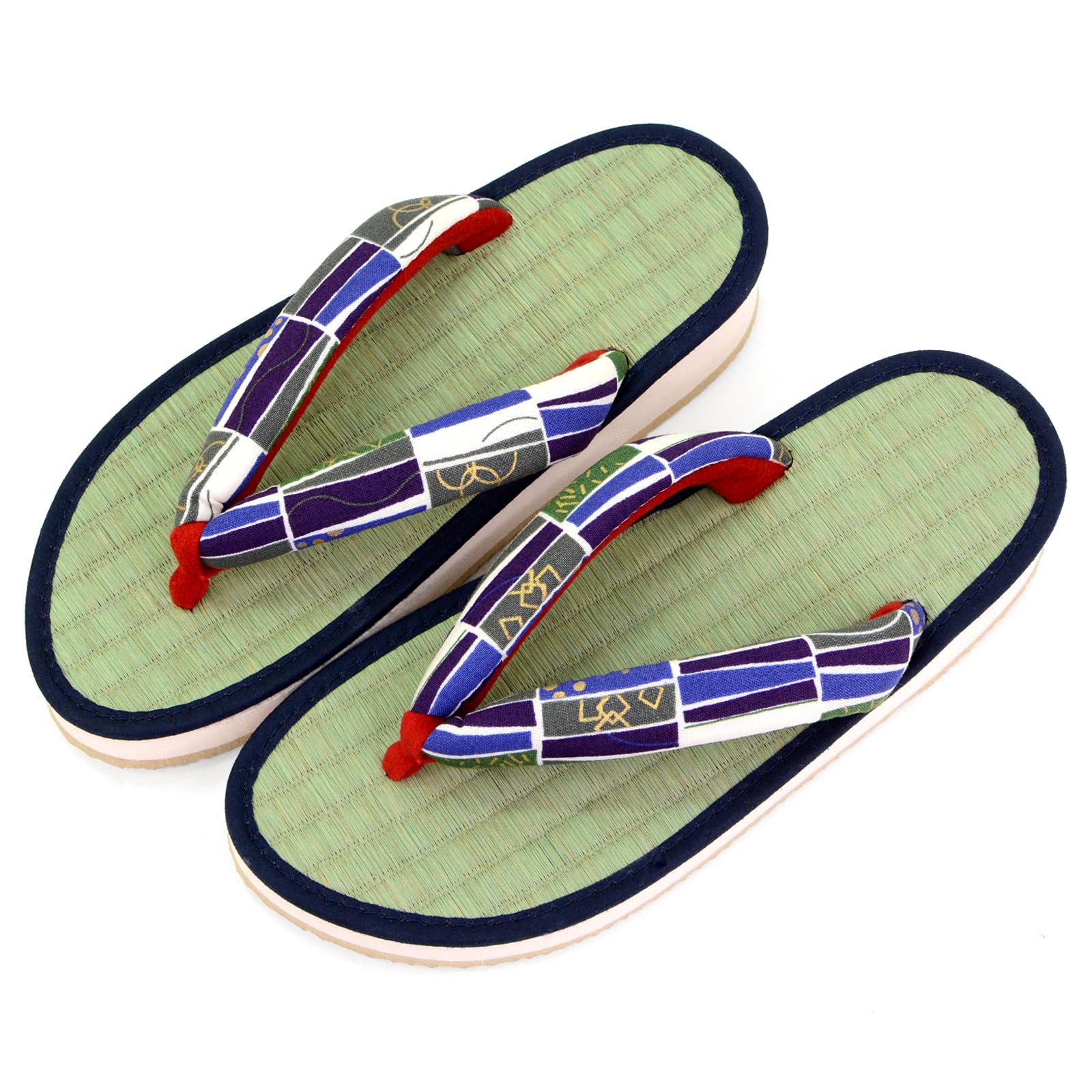 

Круглые татами гэта Такэхару Сделано в Японии с игусой Милые и подходят к современным LL Женские сандалии, Трава, Нескользящие, Идеально, Клетчатые/Фиолетовые (51)