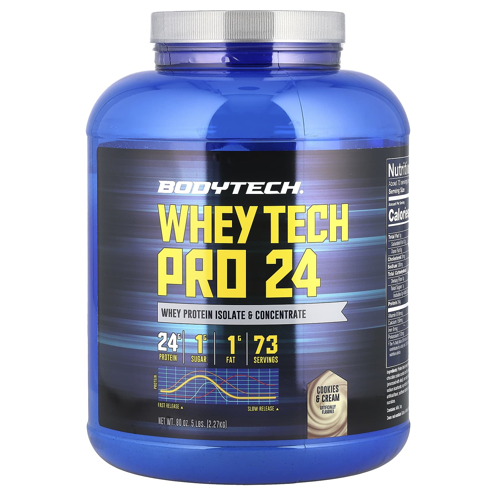 

Whey Tech Pro 24, Cookies & Cream, 2.27Kg(5Lbs)