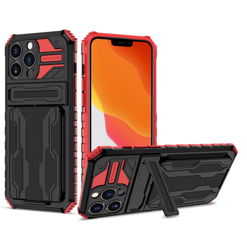 for iPhone 13 13 12 Pro Case Wallet 3-Card Flip Cover Credit Card Holder Slot Back Pocket Dual Layer Protective Hybrid Hard Case