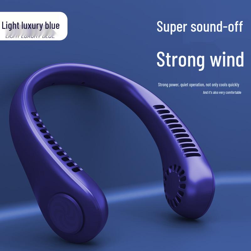 New M8 Rechargeable Bladeless Neck Fan with Long Battery Life & Adjustable Airflow - Portable for Outdoor Use