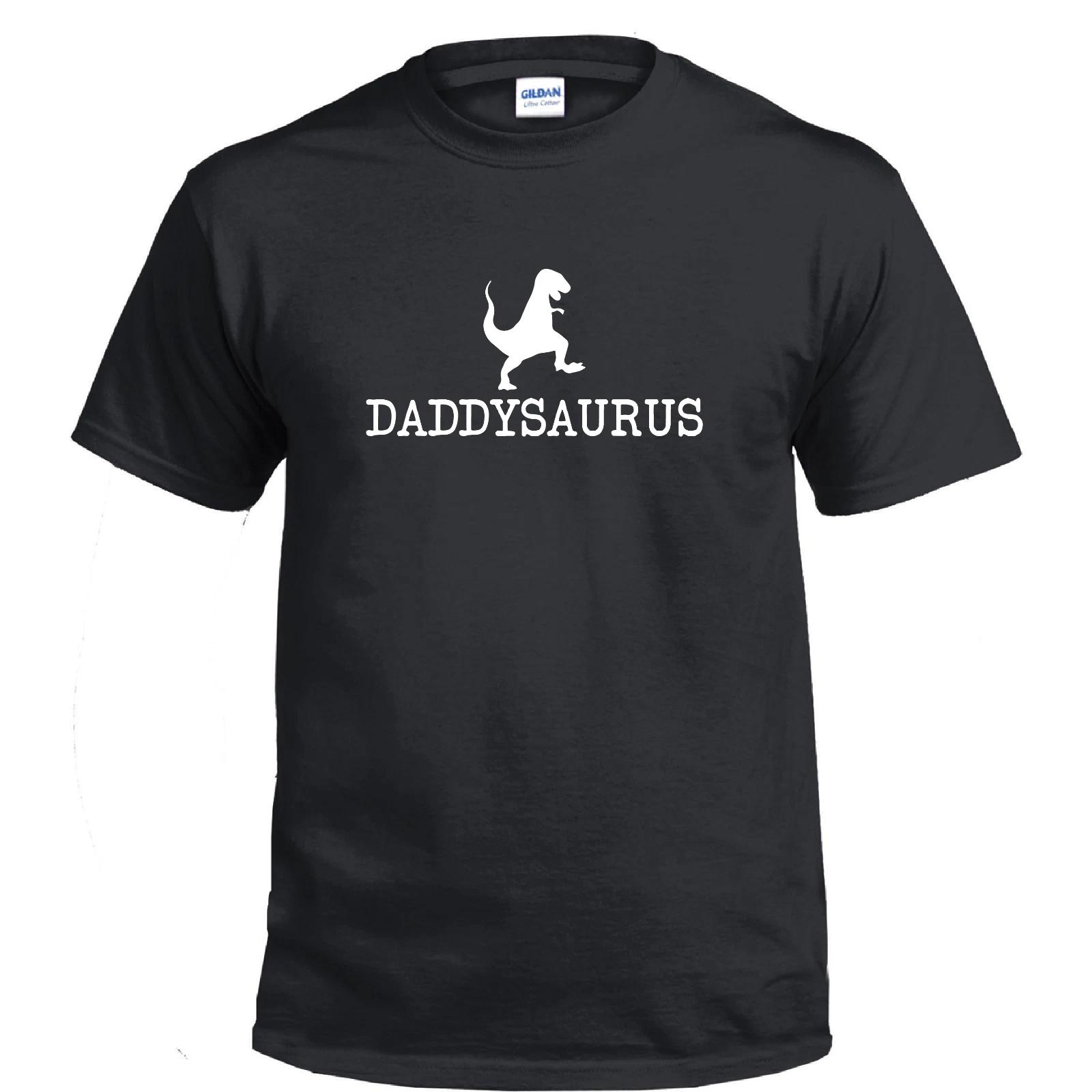 Daddysaurus Dad Dinosaur T-Rex Birthday Party Daddy Gift 100% Cotton T-Shirt 4XL