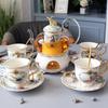 Household Flower Teapot Set Ceramic Afternoon Tea Flower And Fruit Teacup Tea Set Fruit Glass Pot With Filter Candle Heating