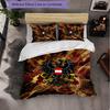 Austria Football Pattern 3 Pieces Bedding Set Soft Microfiber Duvet Cover with Pillow Cases for Bedroom