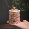 Creative Enamel Painted Flowers Ceramic Tea Jar Moisture-proof Seal Coffee Bean Candy Jar Kitchen Food Storage Container Decor