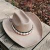 Wide Brim Cowboy Hats for women retro cow belt suede cowboy Hat men Cattleman Style Suede Rancher Hat for Men sombrero hombre